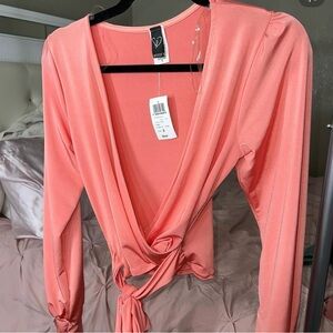 Windsor Coral Wrap Blouse